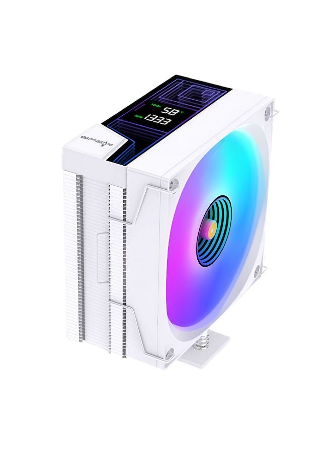 Spear Pc H600T PWM ARGB CPU Air Cooler Black – 6 Heat Pipes, Digital Temp & RPM Display, 120mm Fan, 230W TDP, Intel LGA 1851/1700 & AMD AM5 Compatible - Image 1